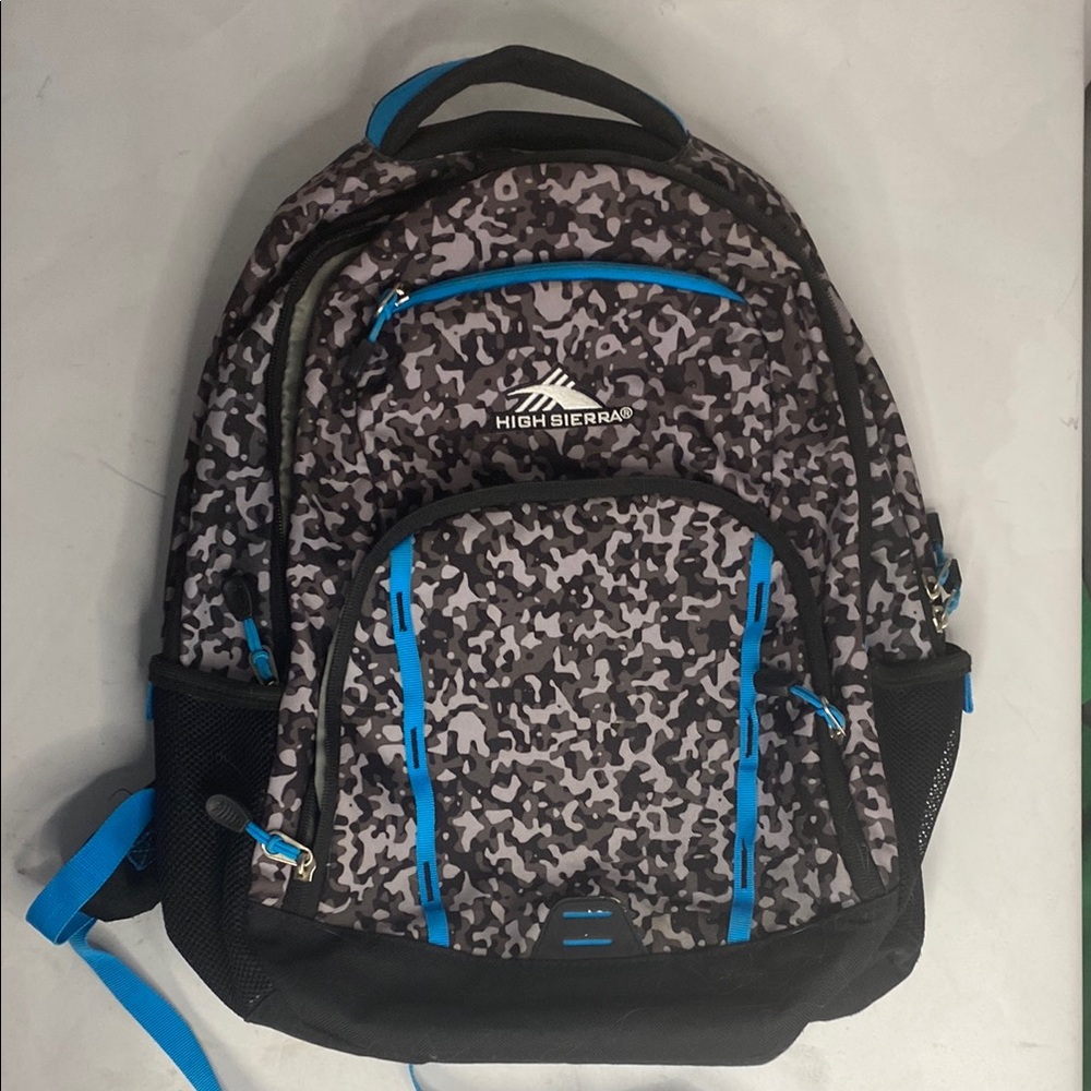 High Sierra Black and Blue Backpack with Padded Straps